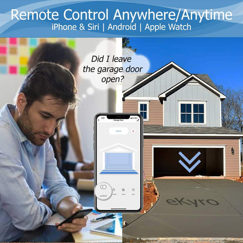 eKyro app control with iPhone and Android devices for garage management