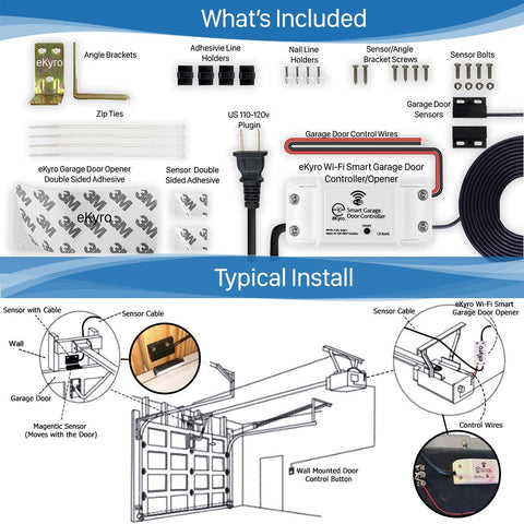 multiple eKyro units connected for a multi-door garage solution