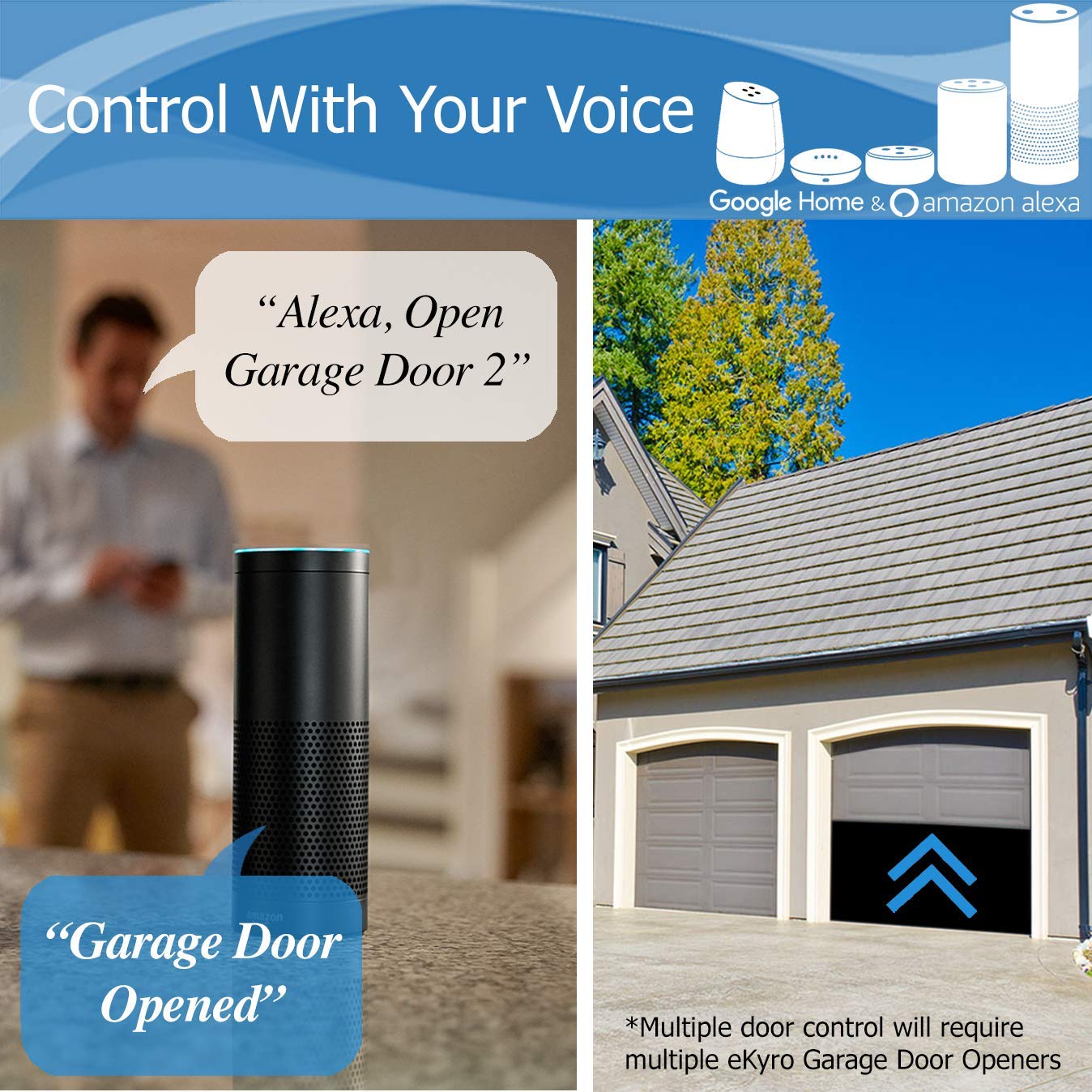 eKyro Smart Garage Opener WiFi setup screen highlighting remote access