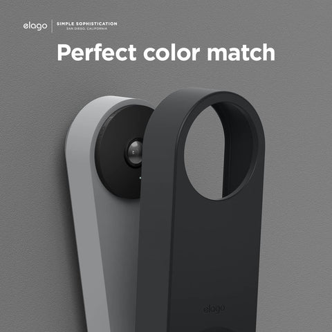 elago Nest Hello case installed on doorbell demonstrates full access to functions.
