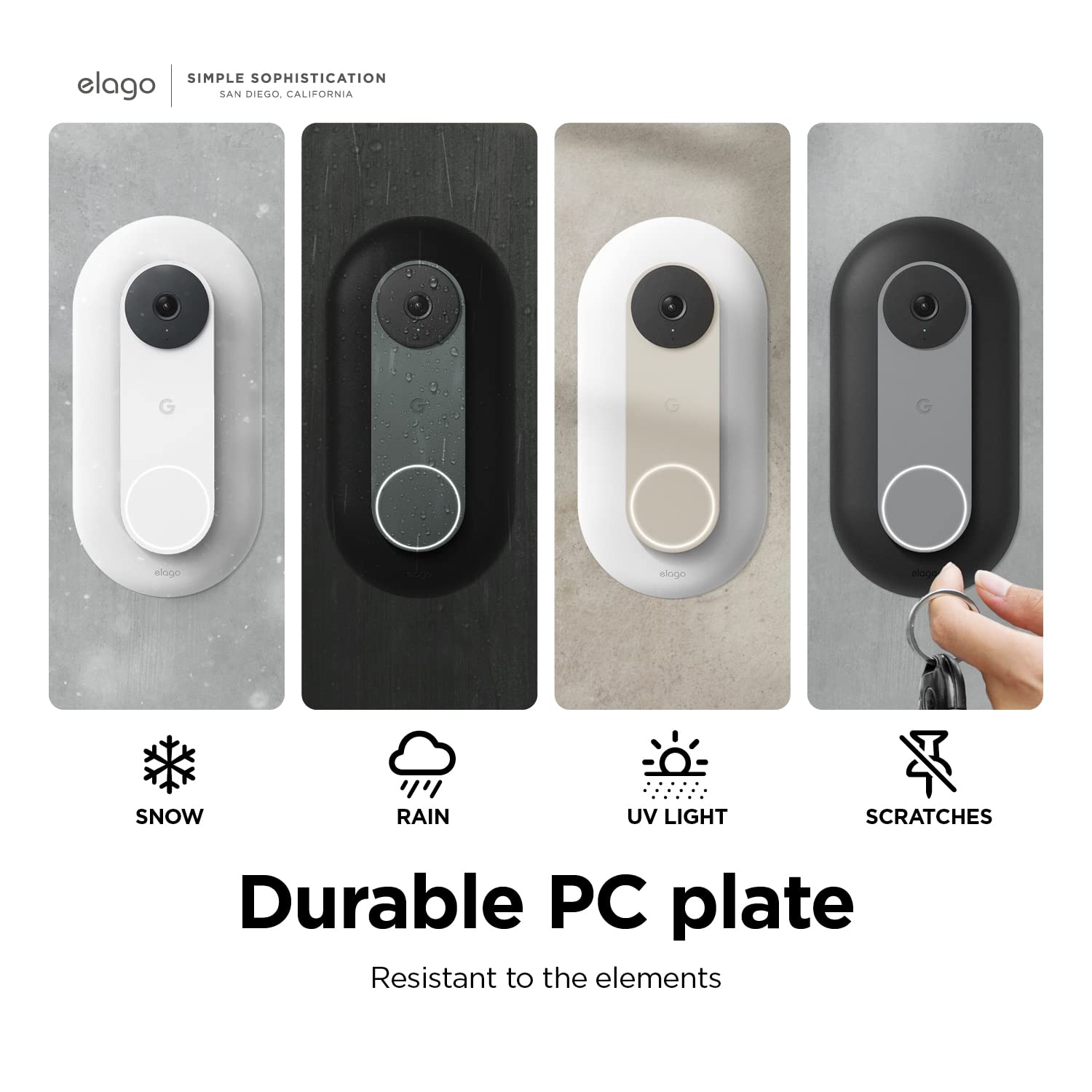 elago Nest Hello wall plate Snow color-match provides a cohesive look