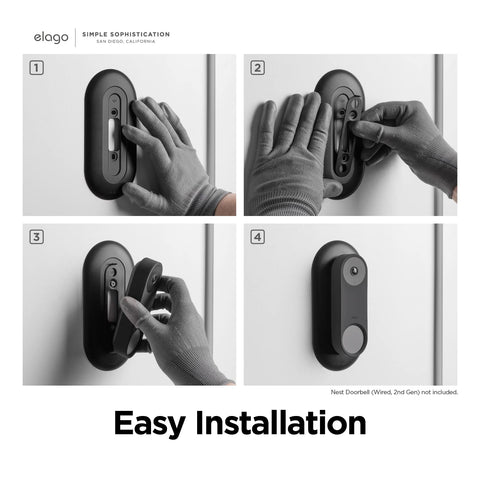 elago Nest Hello wall plate Snow installation steps show easy mounting