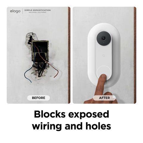 elago Nest Hello wall plate Snow mounted on wall for a tidy entryway
