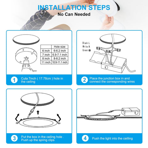Elaruslux dimmable LED downlight with smooth 5%–100% brightness control.