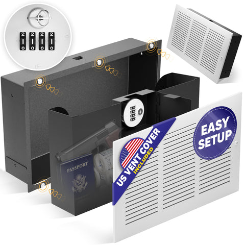 Elder Welder hidden wall safe with vent cover for discreet, ventilated storage