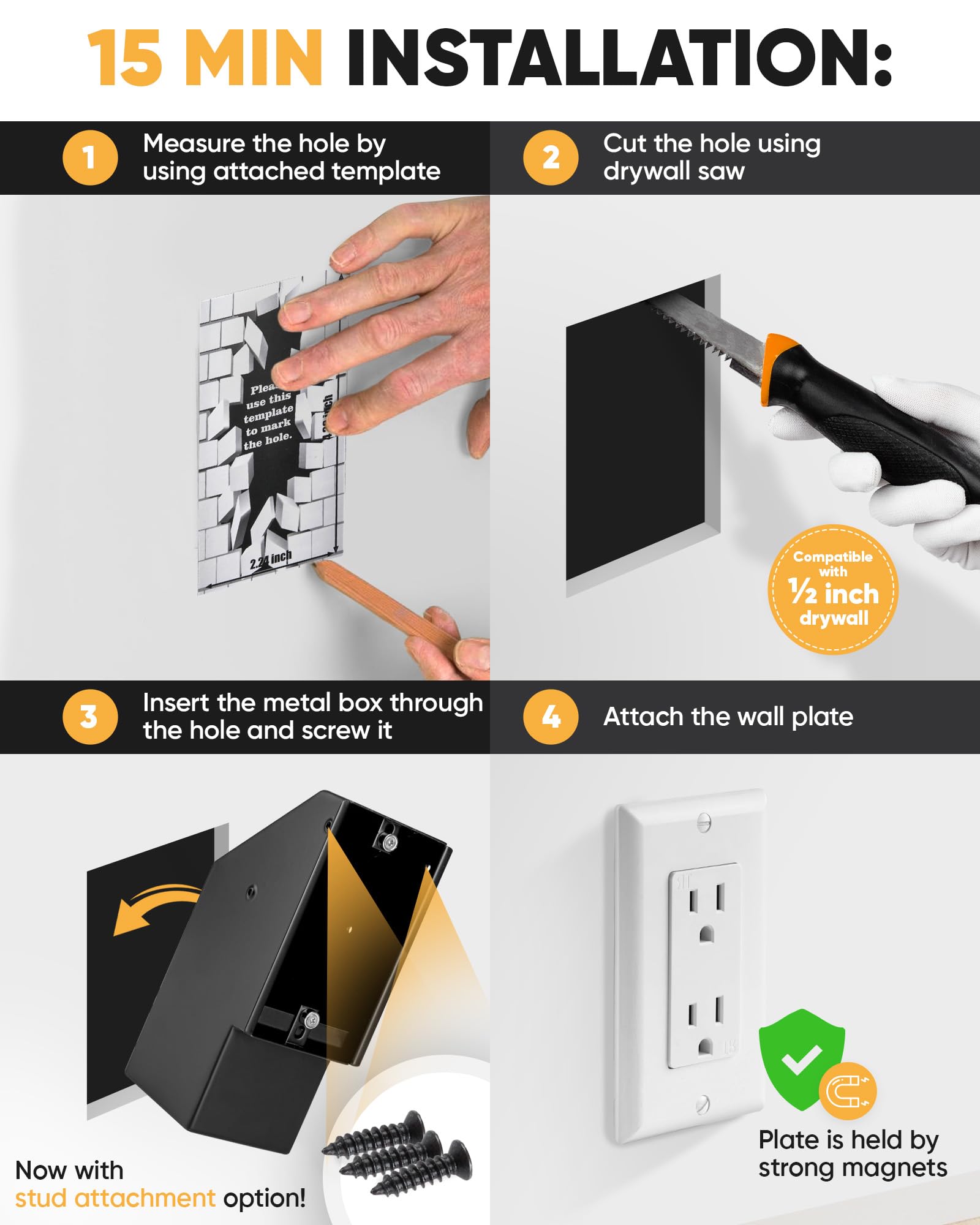 Elder Welder real wall plate close-up shows authentic finish and security.