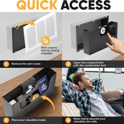 Elder Welder in-wall safe with combination lock for secure access