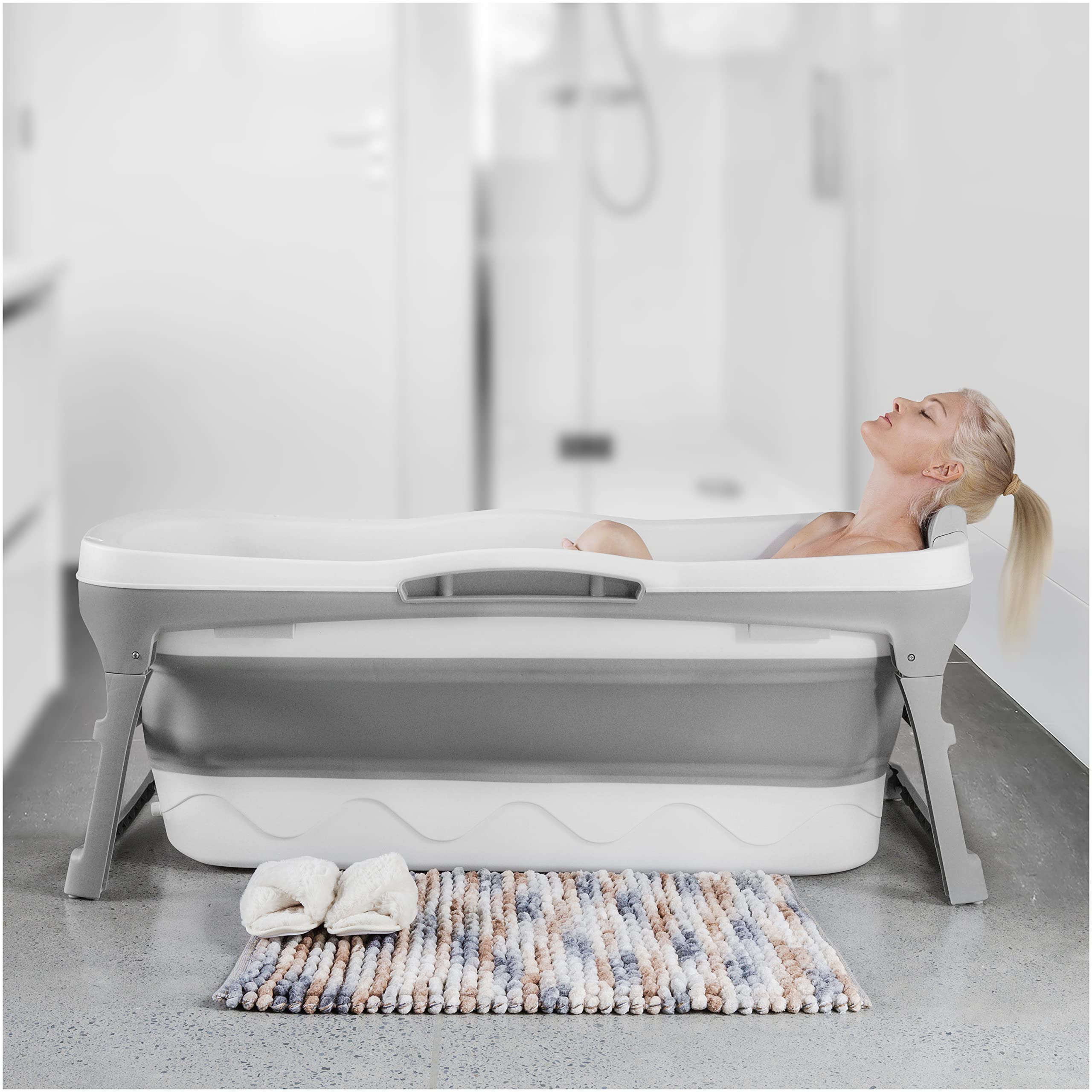 ELDERFLOWER & BERRIES portable bathtub 56-inch folding ready for a spacious home soak.