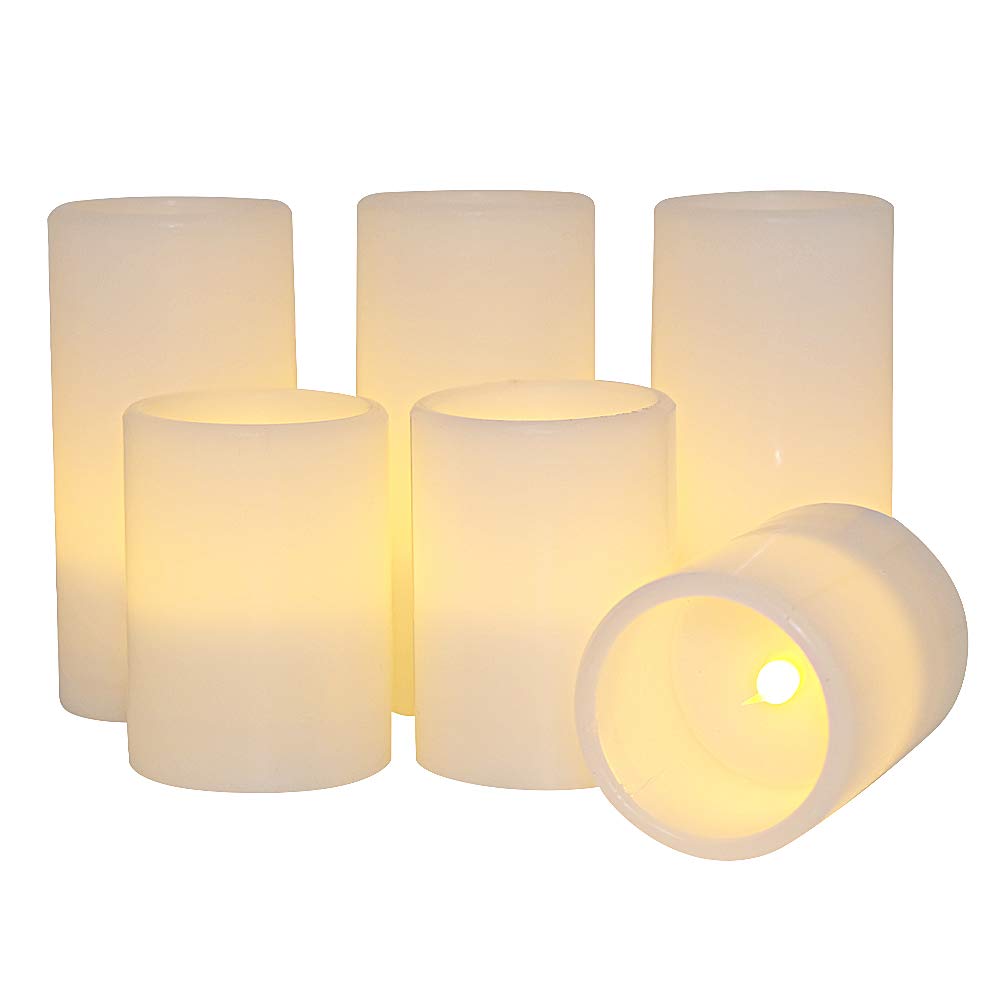 Eldnacele flameless candle 4-inch pillar in white for safe ambient lighting