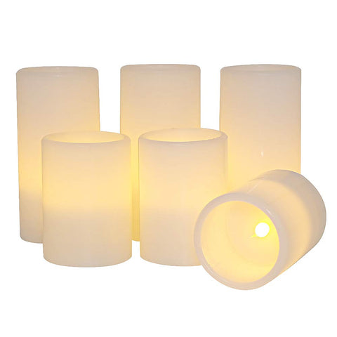 Eldnacele flameless candle 4-inch pillar in white for safe ambient lighting