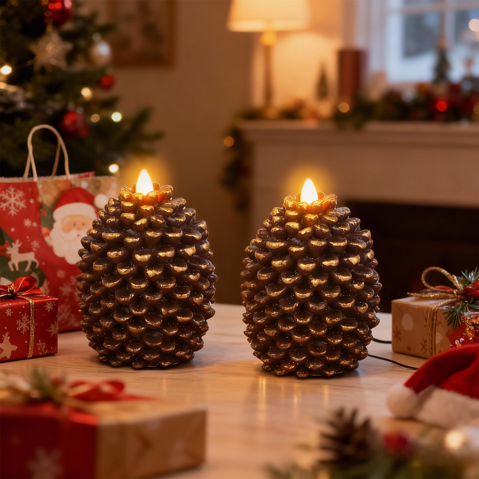 Eldnacele unscented pine cone candle for subtle ambiance