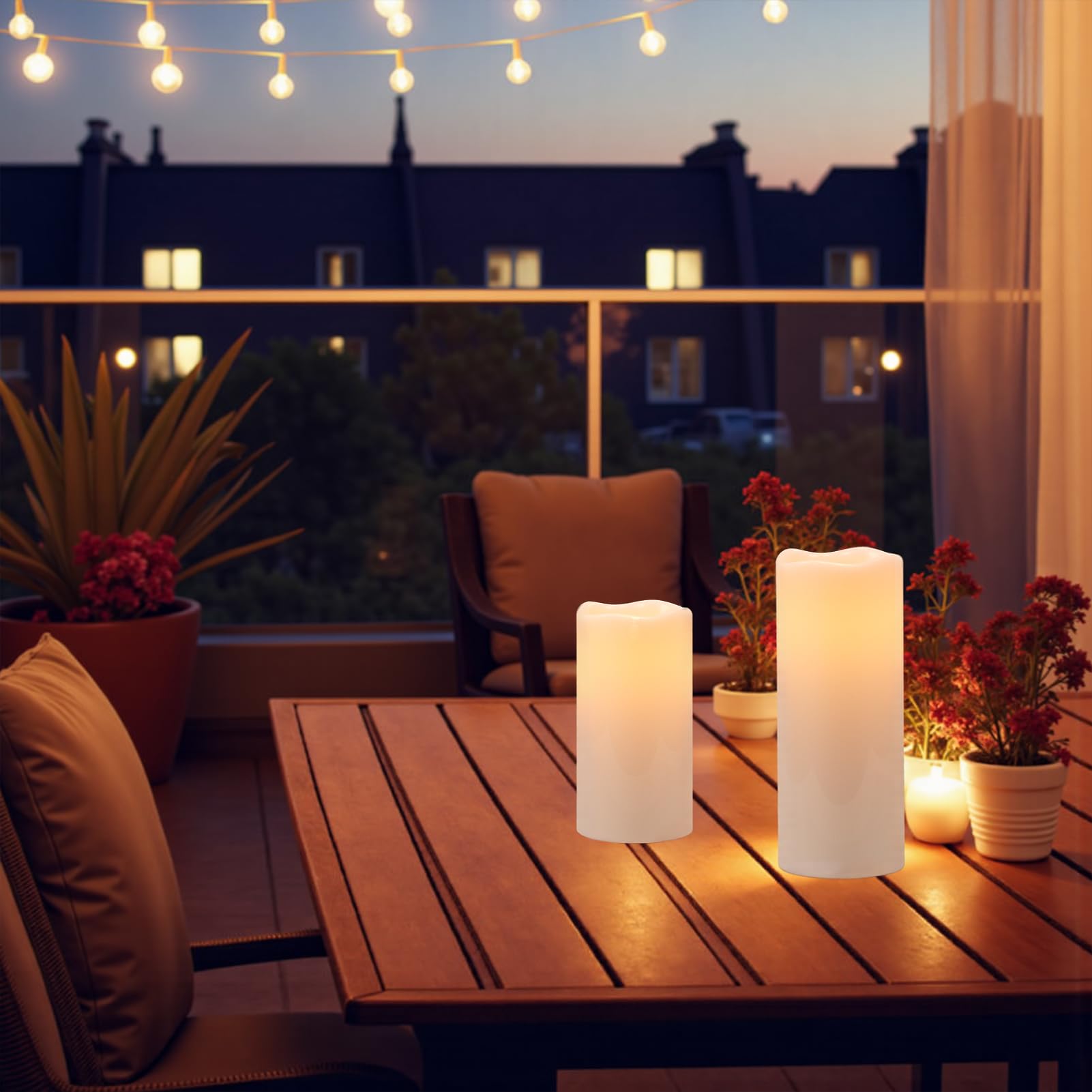 Eldnacele candles pair with lanterns for cozy outdoor evenings