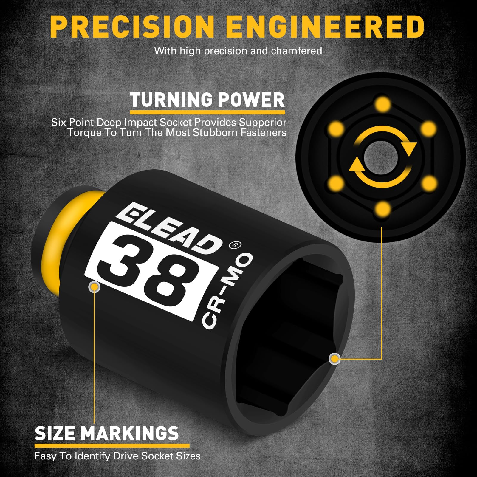 ELEAD 30mm deep socket ideal for heavy-spindle work