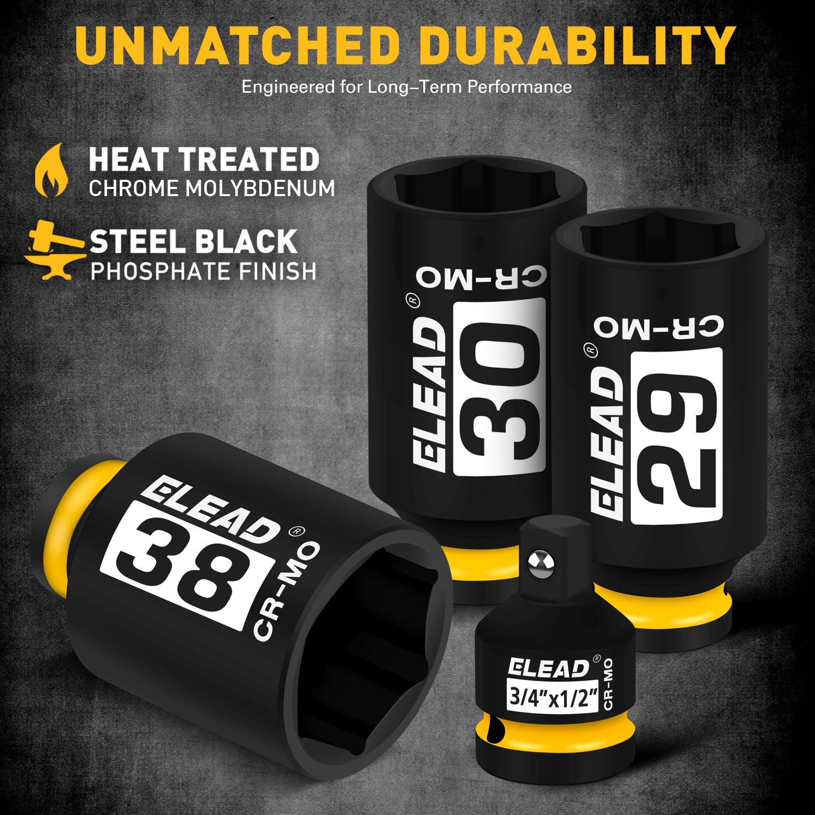 ELEAD 31mm deep socket supports wide axle nut ranges