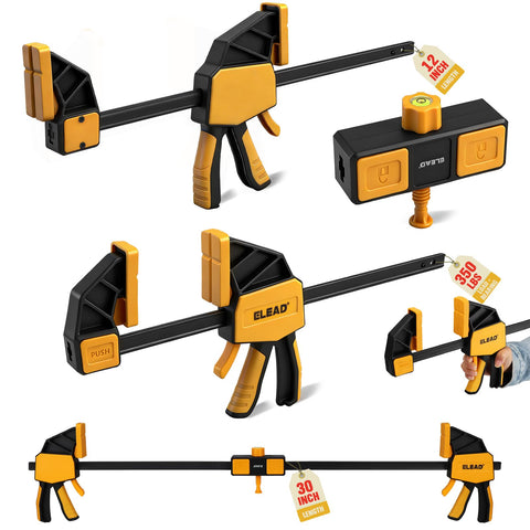 ELEAD 12-inch bar clamp assembly with non-marring pads for delicate wood