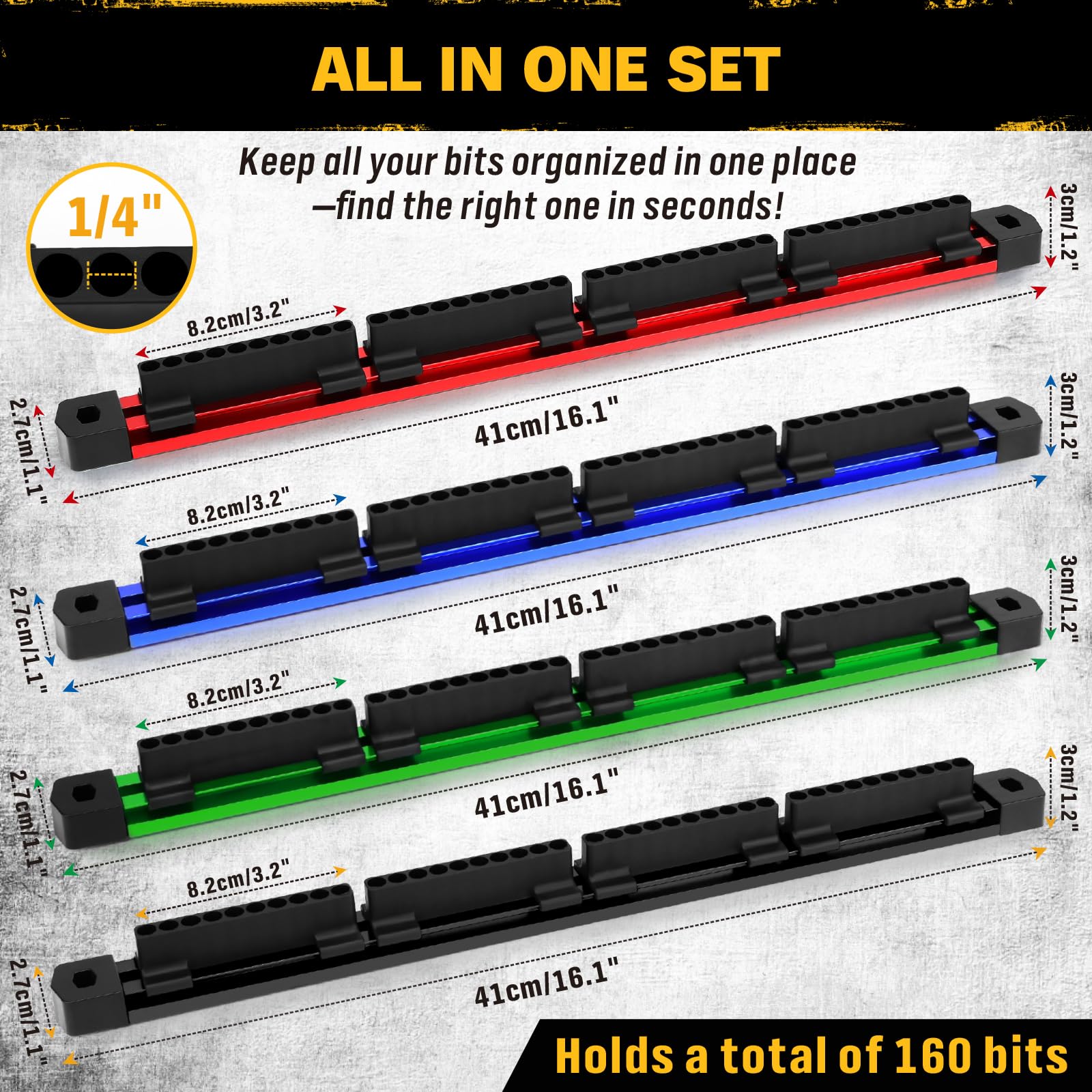 ELEAD 160-slot bit storage provides quick access and organization