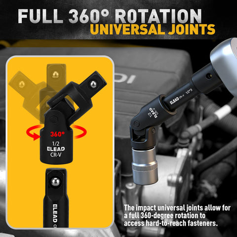 ELEAD 1/2 inch drive extension with adapters for heavy-duty access.