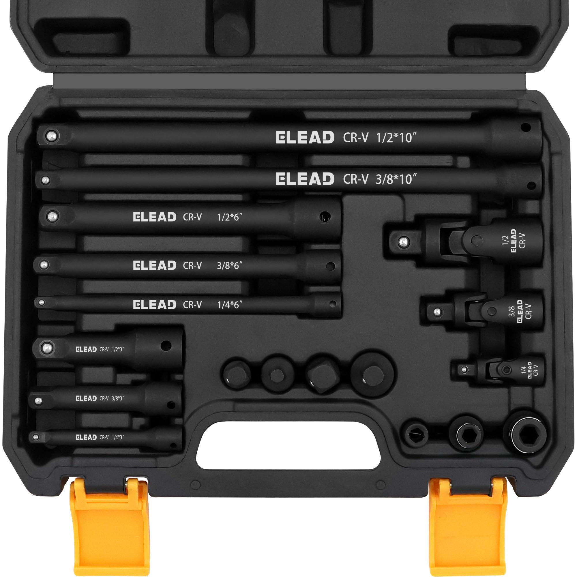ELEAD 1/4 inch drive extension set for compact reach in tight spaces.