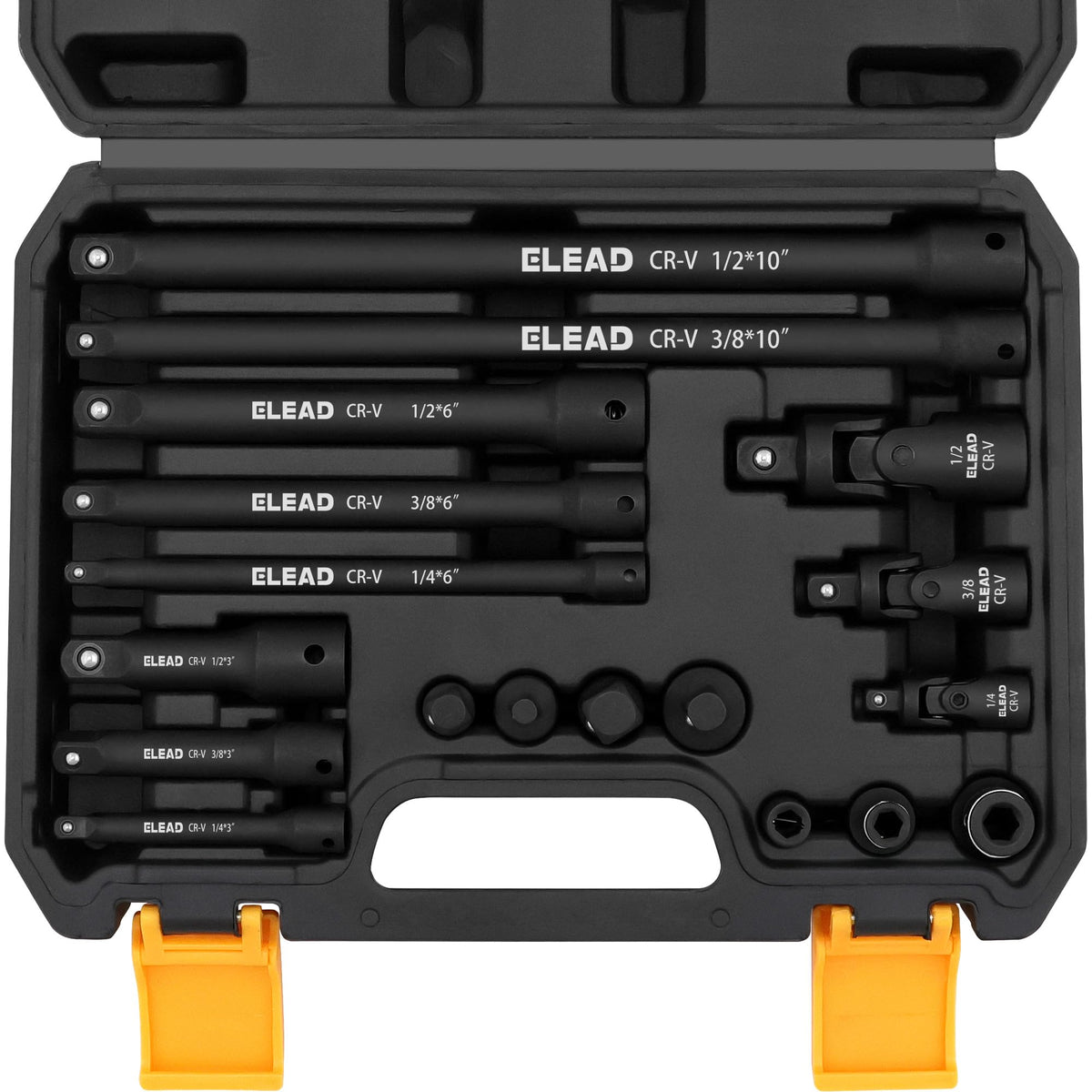 ELEAD 1/4 inch drive extension set for compact reach in tight spaces.