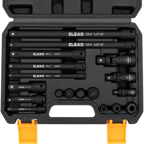 ELEAD 1/4 inch drive extension set for compact reach in tight spaces.