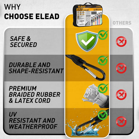 ELEAD 36-inch bungee cord for vehicle use and versatility