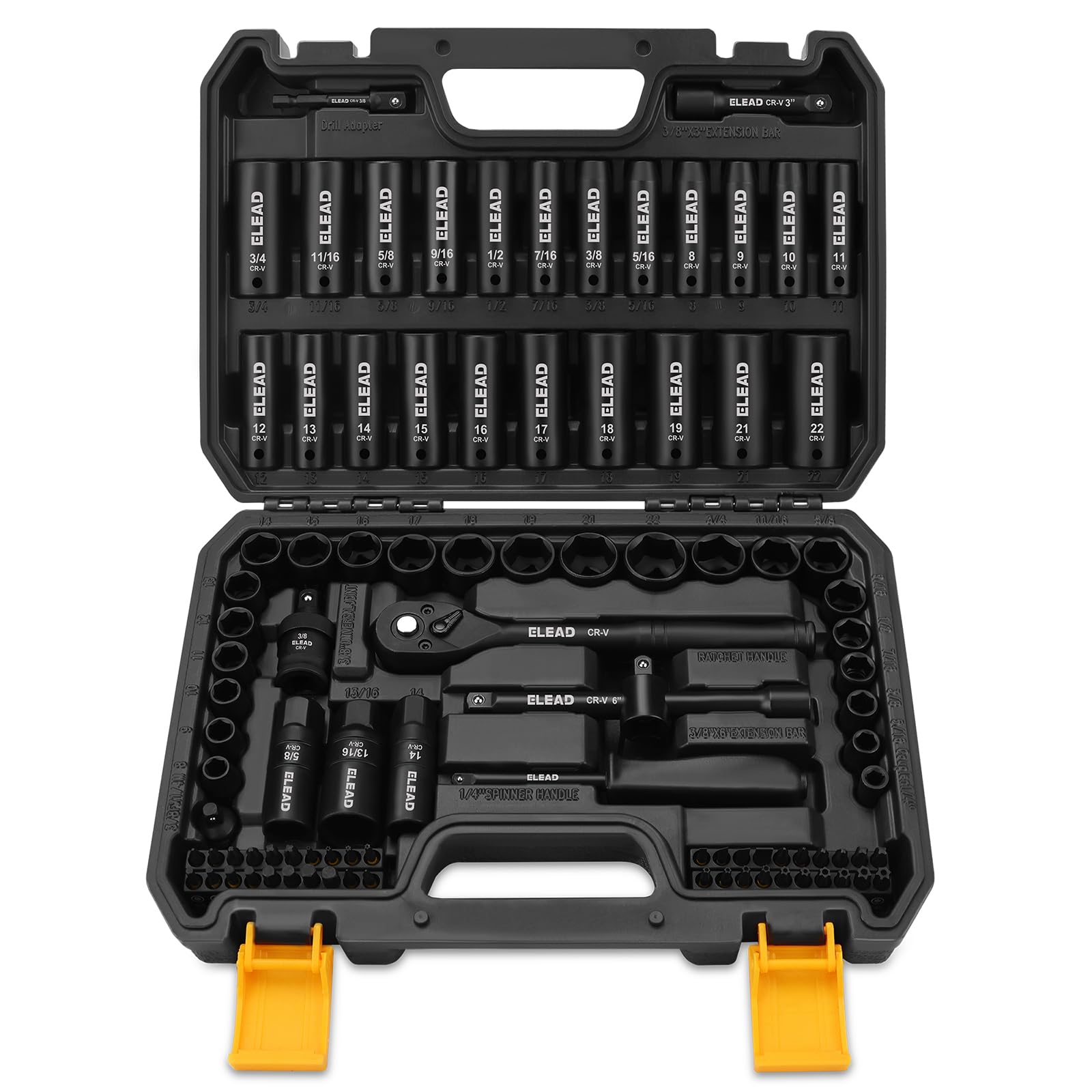 ELEAD 3/8-inch drive deep sockets for high-torque fasteners in automotive repairs.