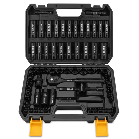 ELEAD 3/8-inch drive deep sockets for high-torque fasteners in automotive repairs.