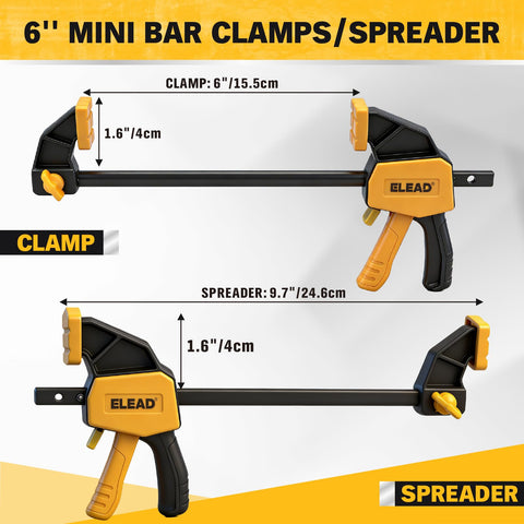ELEAD 4-piece one-handed F-clamps enable quick setup for crafting projects.