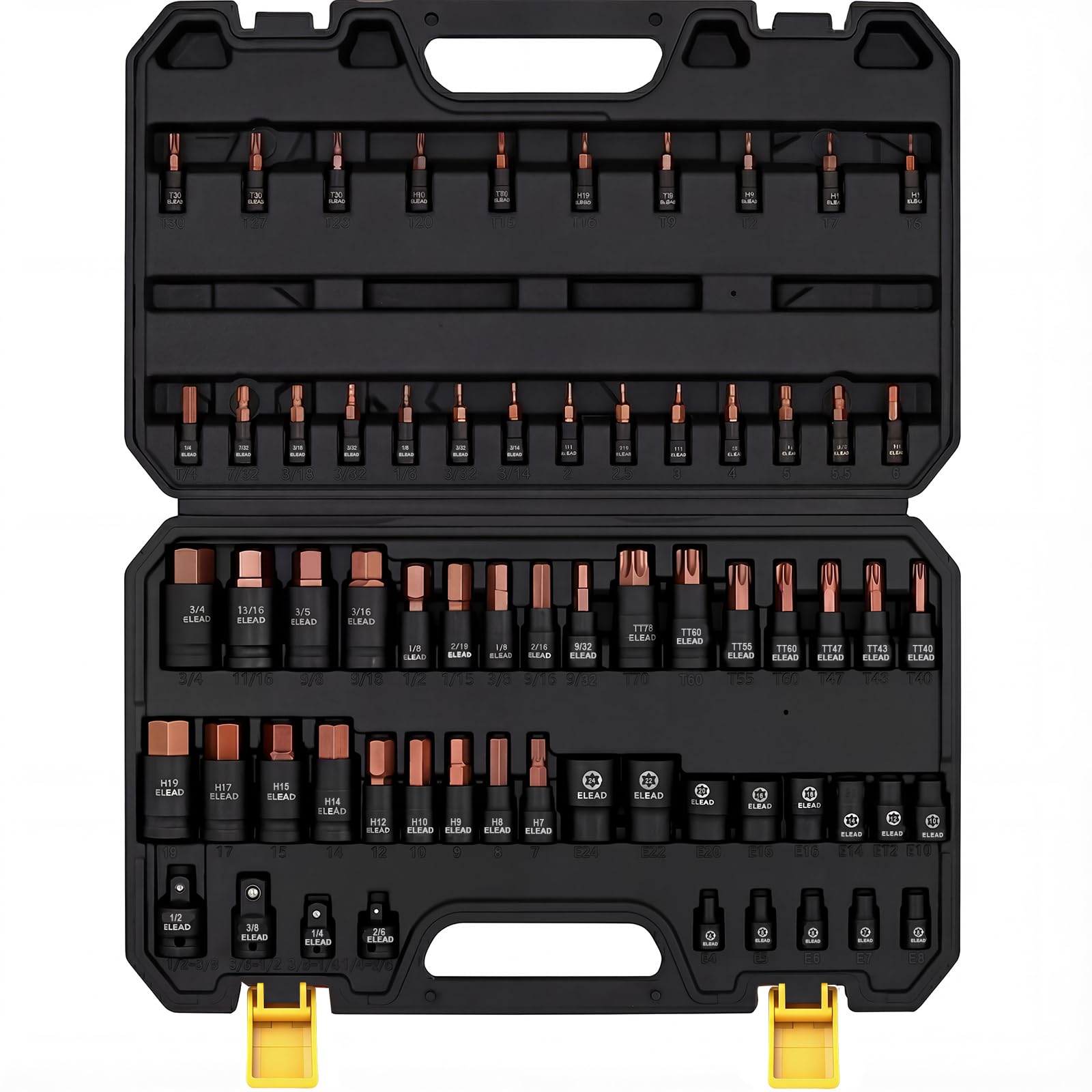 ELEAD 66-piece socket set in a rugged case for fast access during repairs.