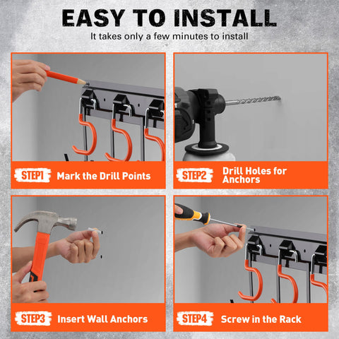 ELEAD 8 V-angle hooks support secured handles and irregular shapes
