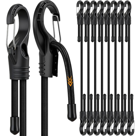 ELEAD 8-piece bungee cords adjust 7–24 inches for secure cargo.