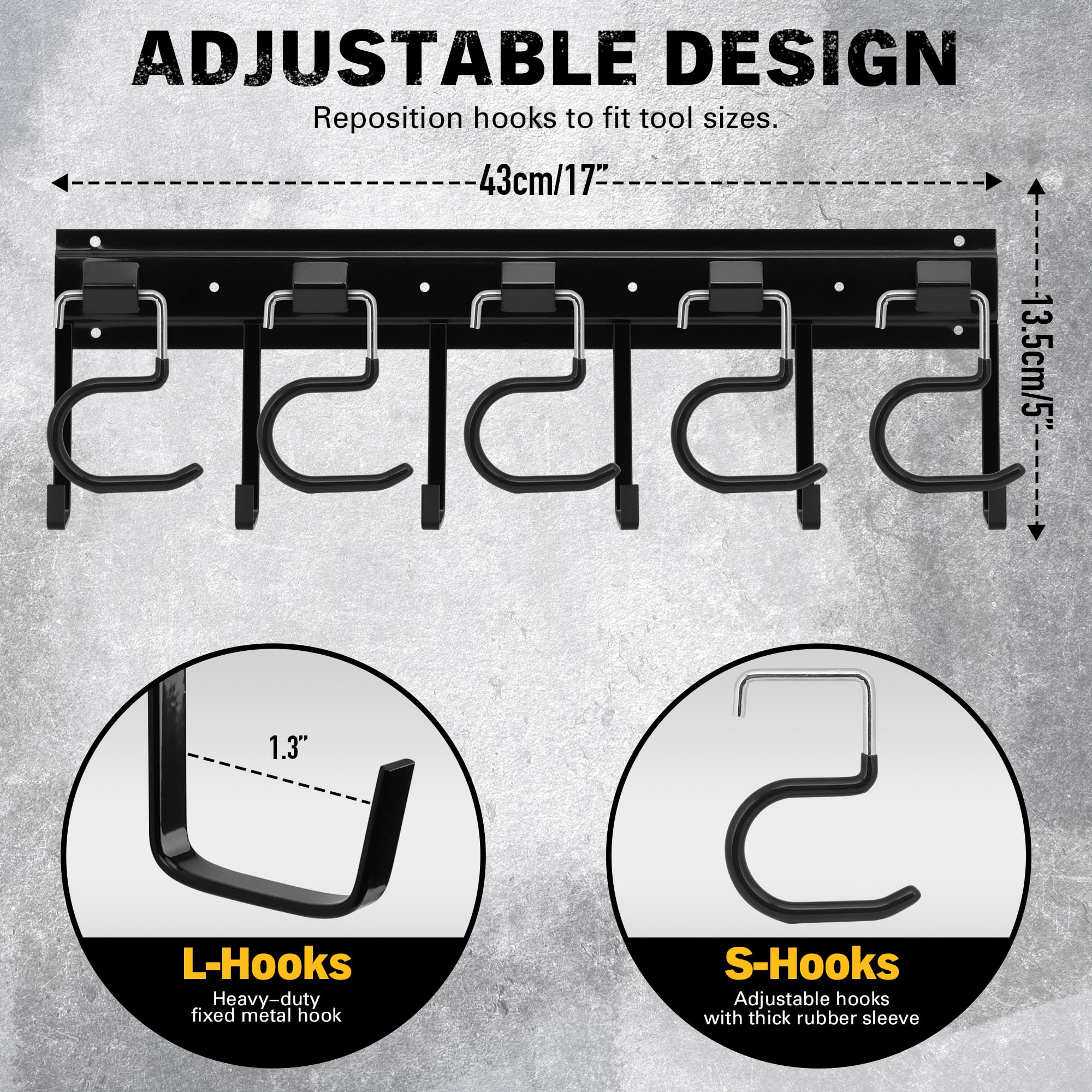 ELEAD adjustable hooks close-up for flexible tool hanging.