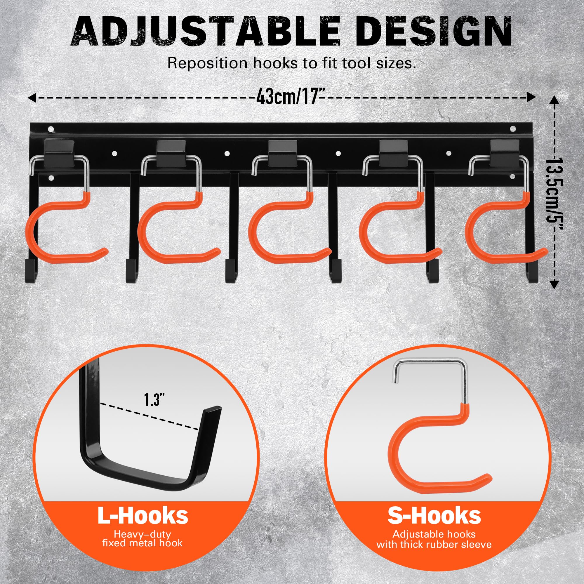 ELEAD all-metal garage tool organizer shows sturdy iron construction for heavy use