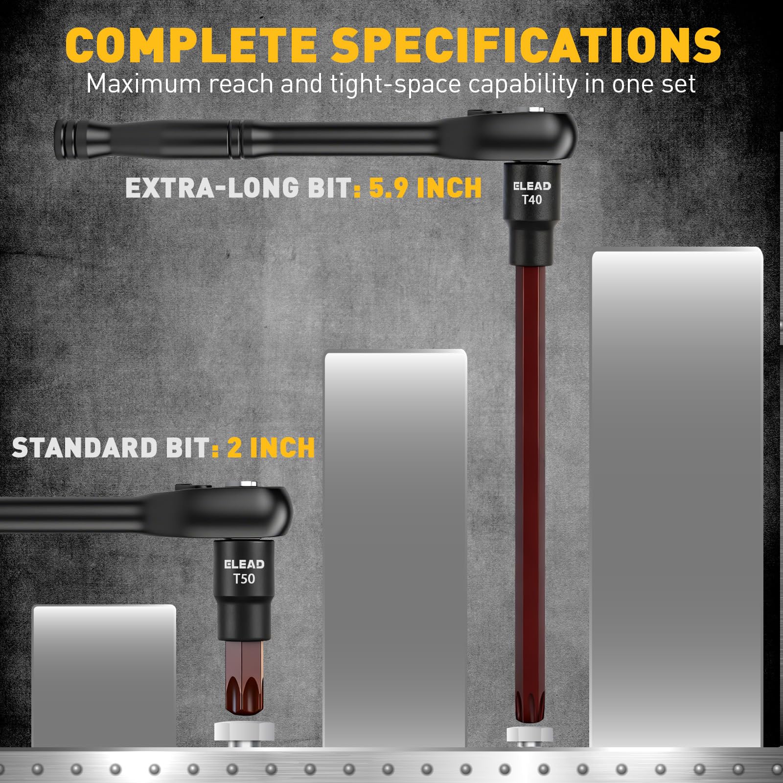 ELEAD chrome vanadium sockets provide durability and long life
