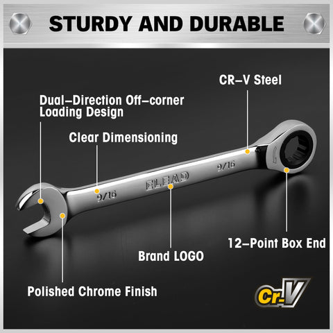 ELEAD chrome vanadium steel wrenches deliver lasting strength and durability.