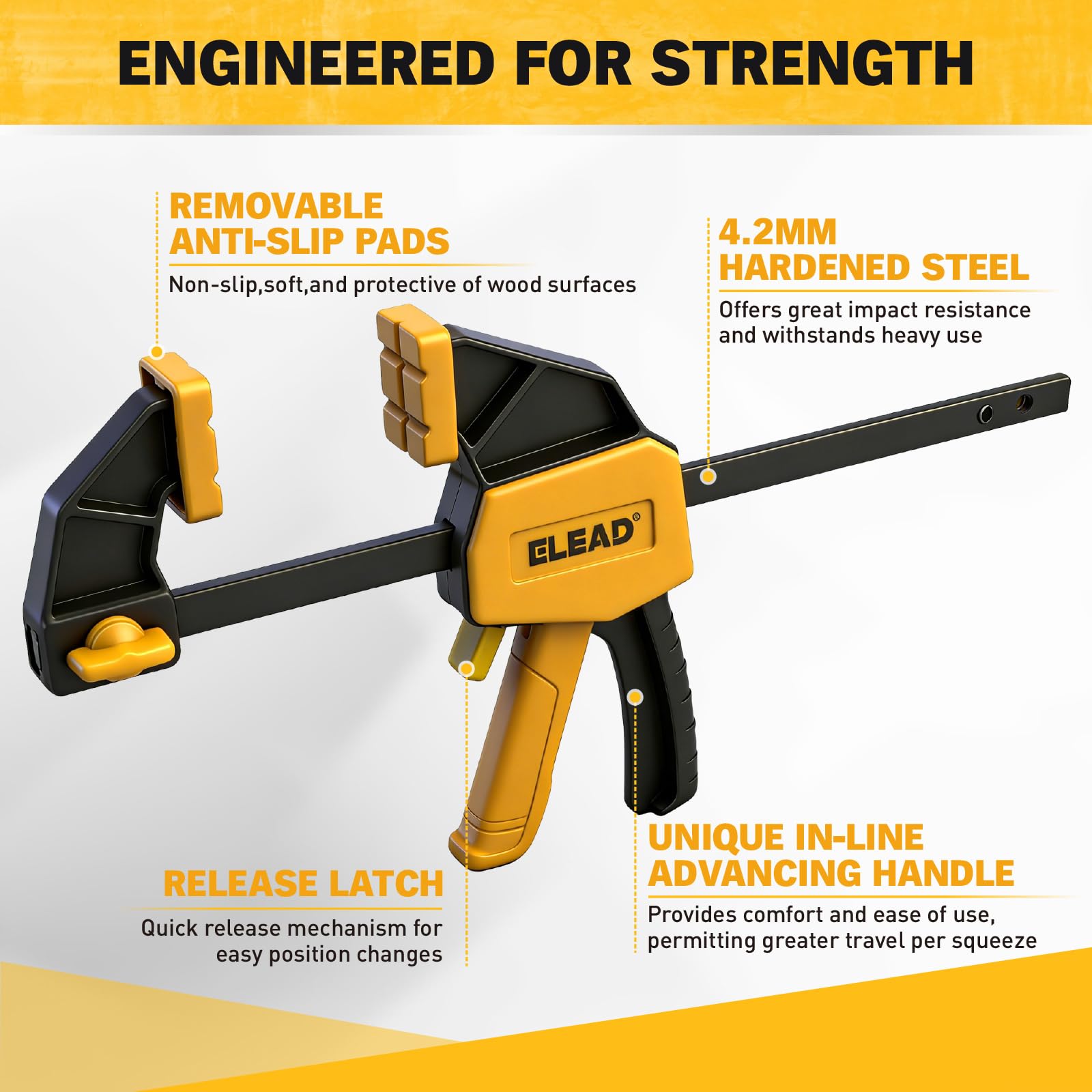 ELEAD convertible spreader feature helps you switch between clamp and spreader quickly.