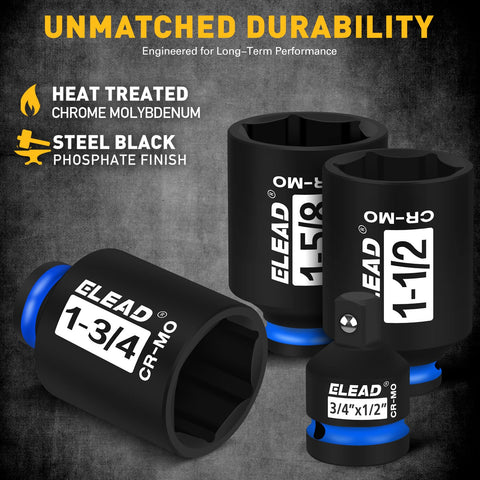 ELEAD six-point opening grips fasteners firmly, reducing round-off.