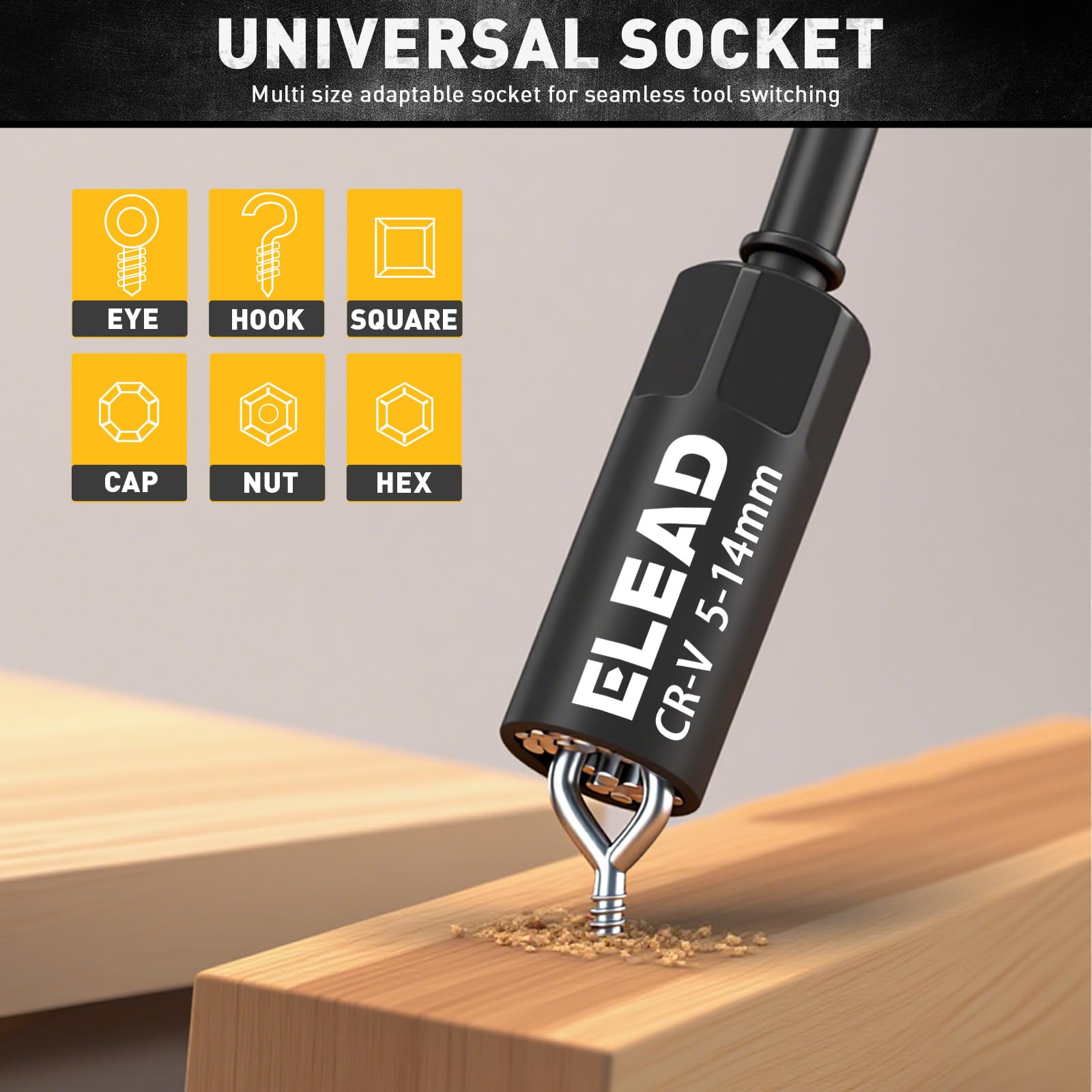 ELEAD deep-reach magnetic sockets offering extra clearance for recessed fasteners