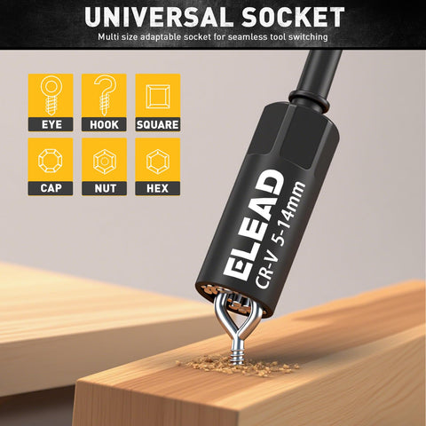 ELEAD deep-reach magnetic sockets offering extra clearance for recessed fasteners