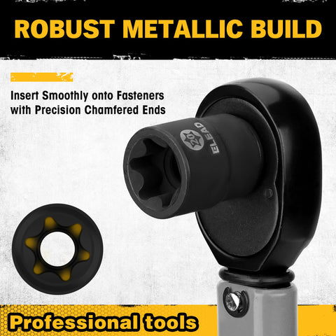 ELEAD E-Torx sockets E4-E24 closeup shows robust fit for diverse fasteners
