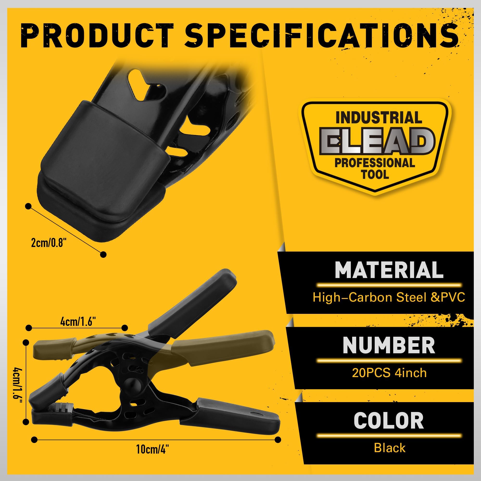 ELEAD ergonomic handle and non-slip rubber cover enhance grip and surface protection.