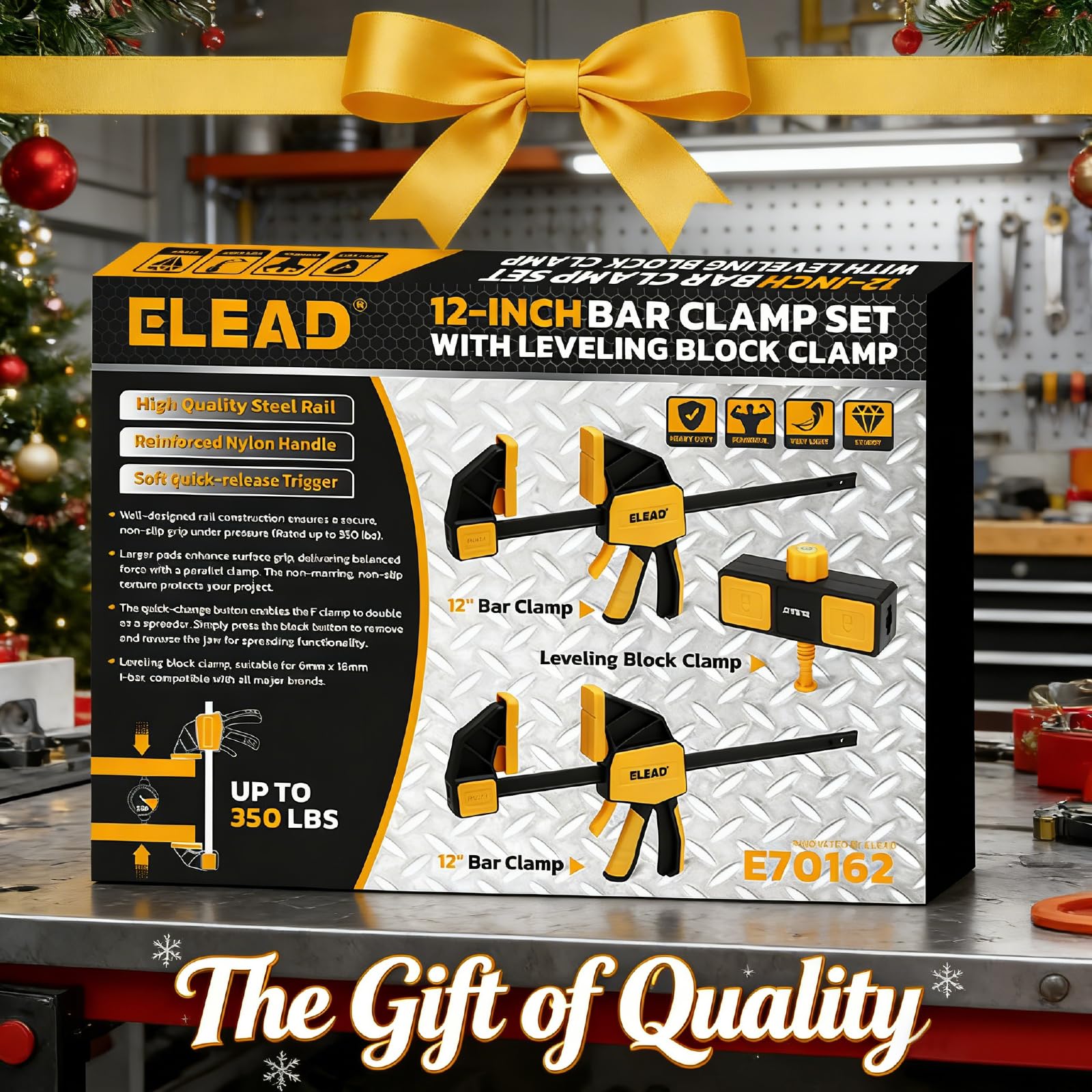 ELEAD ergonomic handles reduce fatigue during long clamping sessions