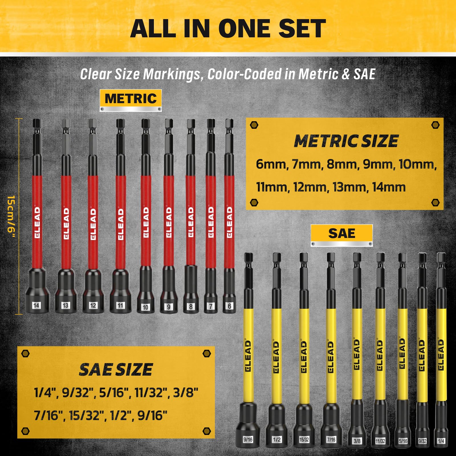 ELEAD extra-long nut driver shank enables deep reach