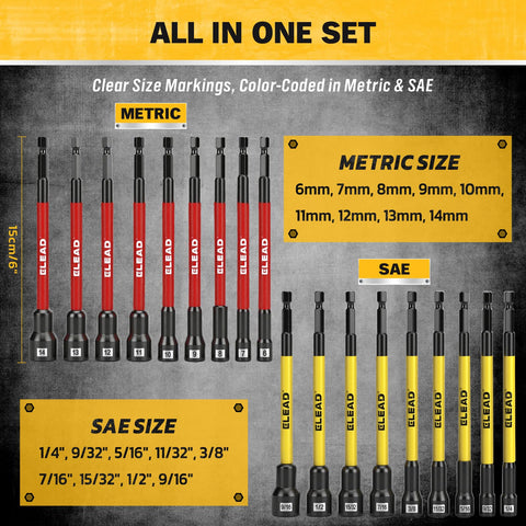 ELEAD extra-long nut driver shank enables deep reach