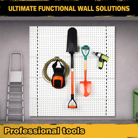 ELEAD pegboard hooks in garage utility setup for neat organization