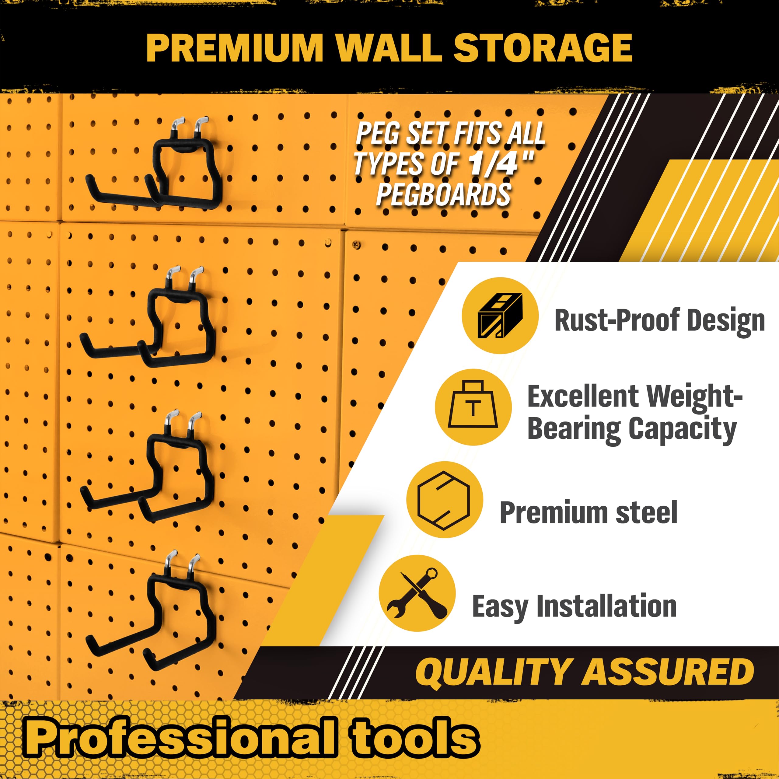 ELEAD flat pegboard hooks quick-access design keeps tools within reach
