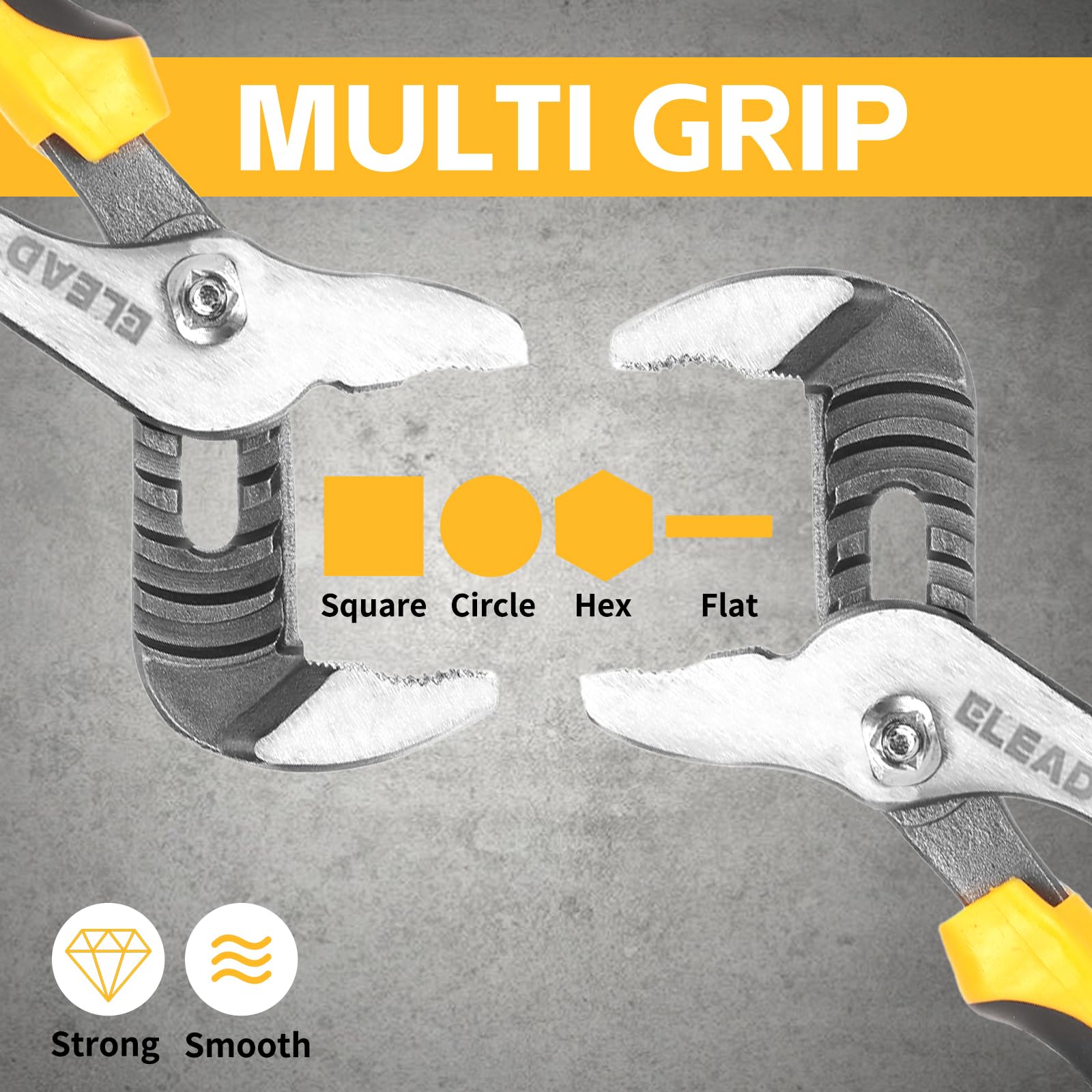 ELEAD groove joint pliers 12-inch gripping pipe fittings with leverage