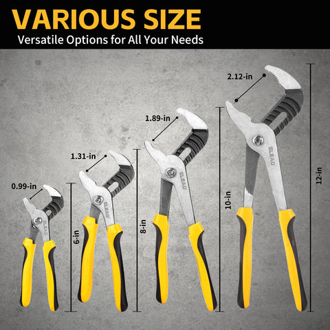 ELEAD groove joint pliers 8-inch showing smooth jaw adjustment for sizing
