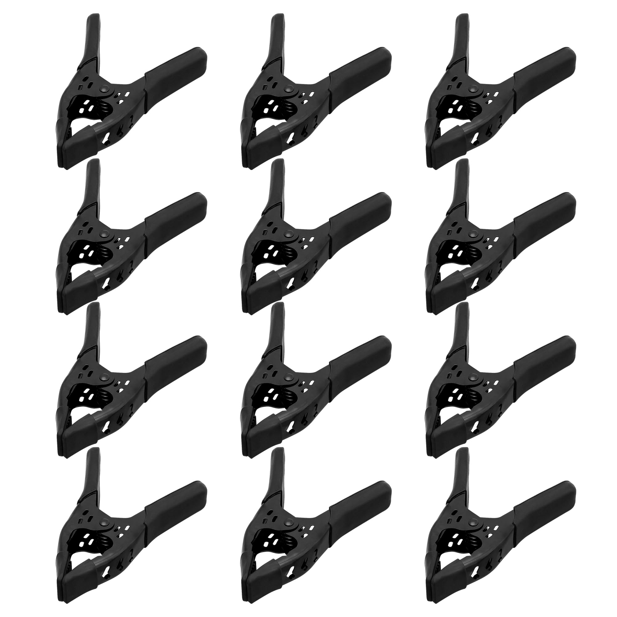ELEAD heavy-duty metal spring clamps grip wood securely for woodworking projects.