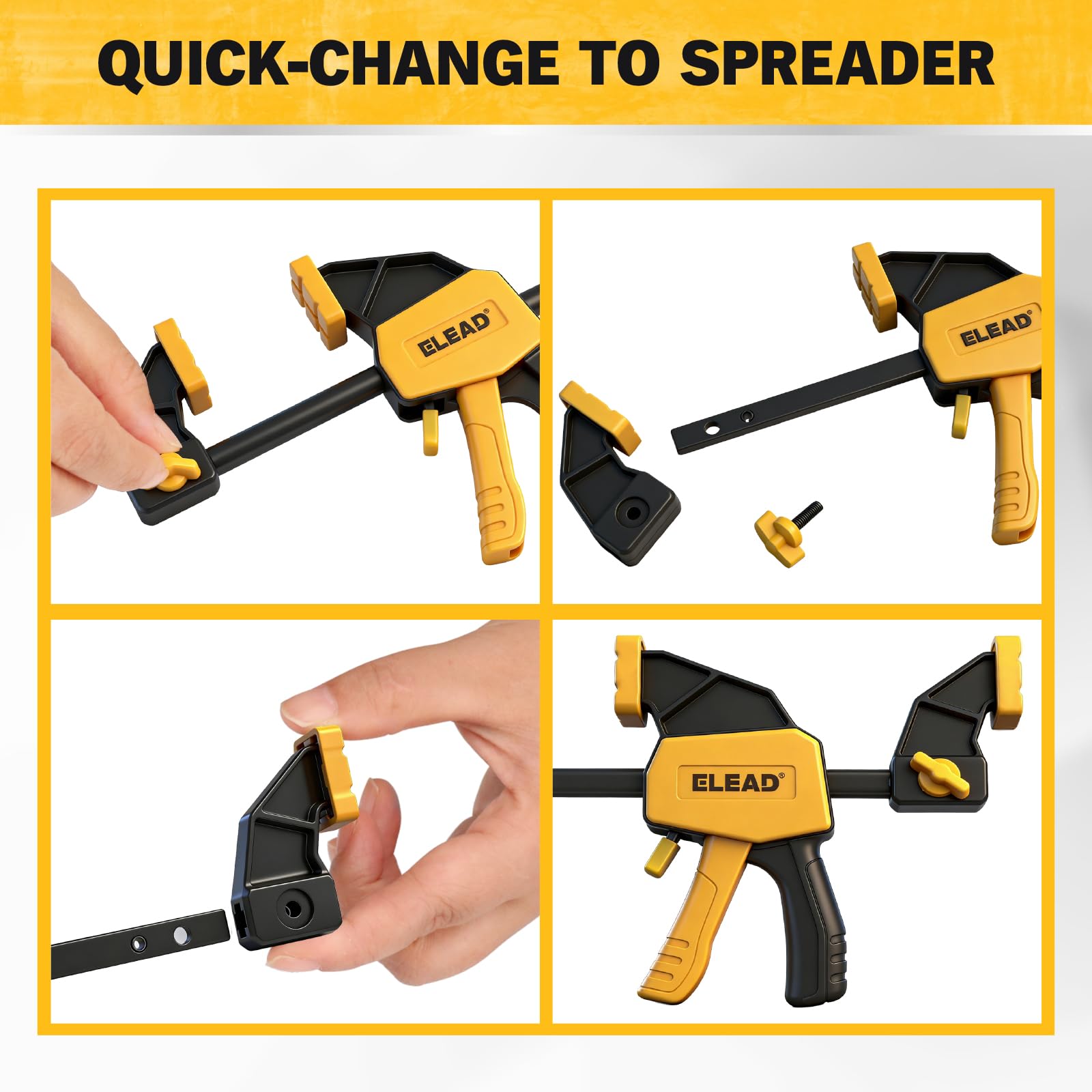 ELEAD heavy-duty steel rail ensures no-slip performance under maximum pressure.